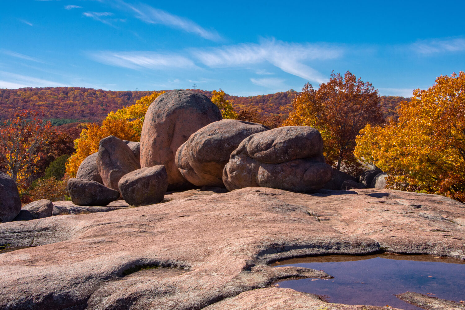 Elephant Rocks SP - Jumbled Granite Boulders Autumn Trees - JC Whitney